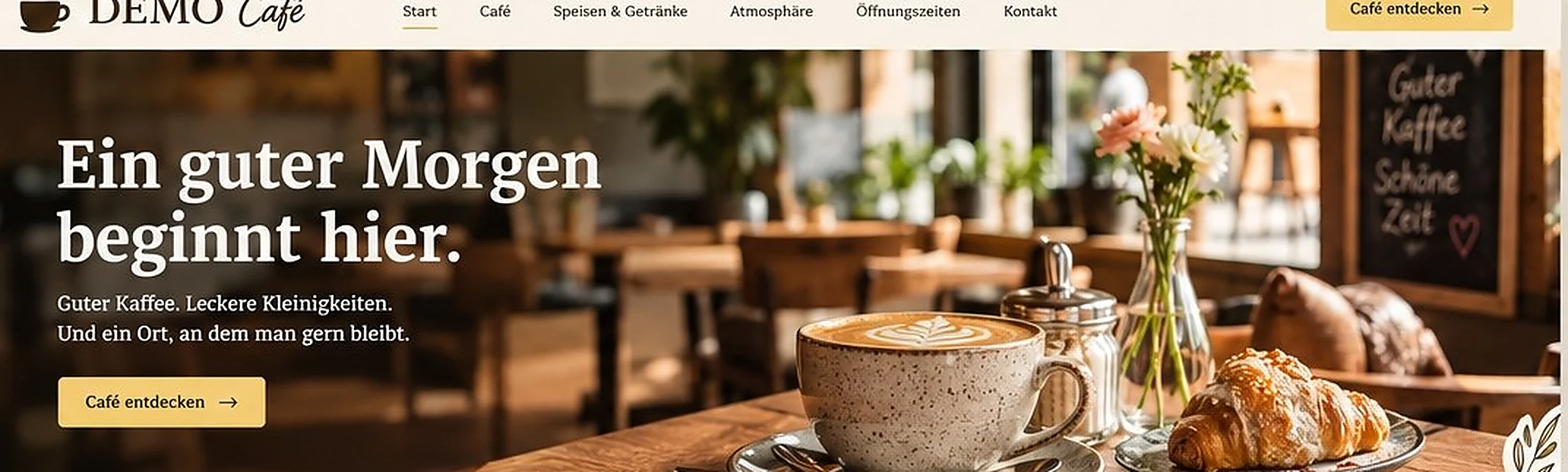 Desktop-Mockup für Café, Design C01