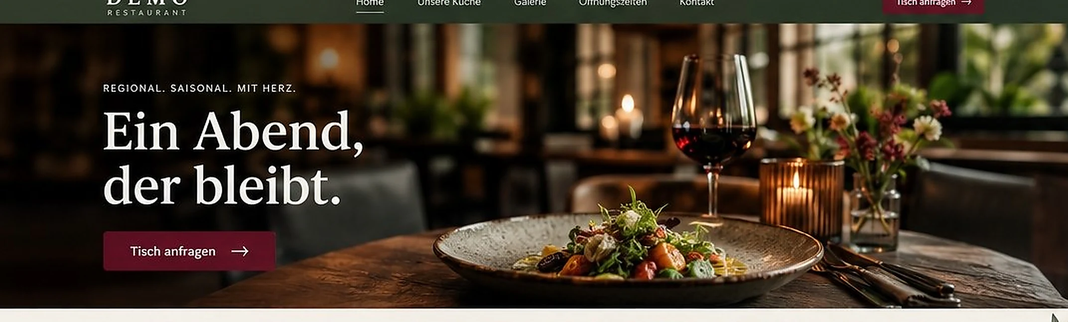 Desktop-Mockup für Restaurant, Design R01