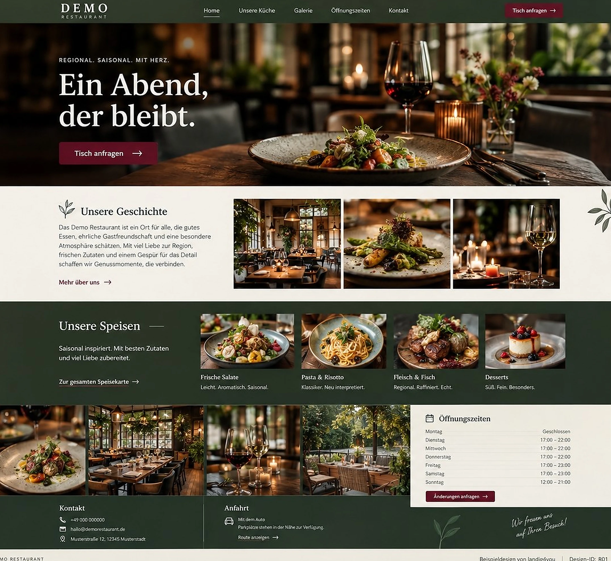 Beispielseite Restaurant